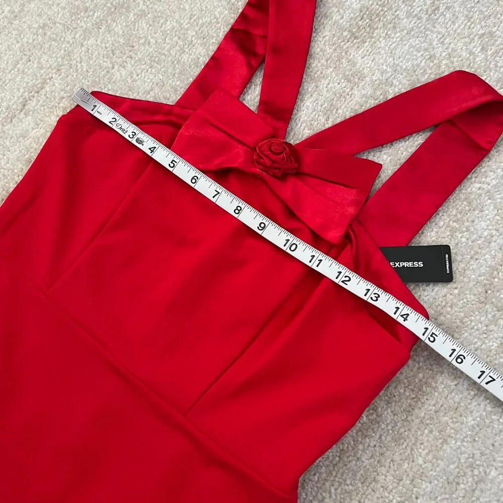 NWT Express Red Sleeveless Cocktail Party Midi Dress S - Picture 8 of 10